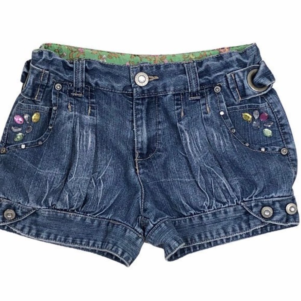 Mary Kate And Ashley Girls Denim Shorts Bling Sz 8